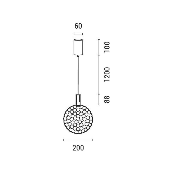 LÁMPARA COLGANTE BOLA "PERFORATO" LED 6.3W 648lm 3000K Ø200x1388mm ARTE ILLUMINA