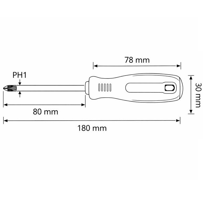 DESTORNILLADOR AISLADO PHILLIPS ph1x80mm