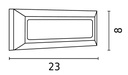 APLIQUE PARED LED "SCHRITT" LÍNEA PASO LUZ 4W IP65 230V 230x80mm 3CCT