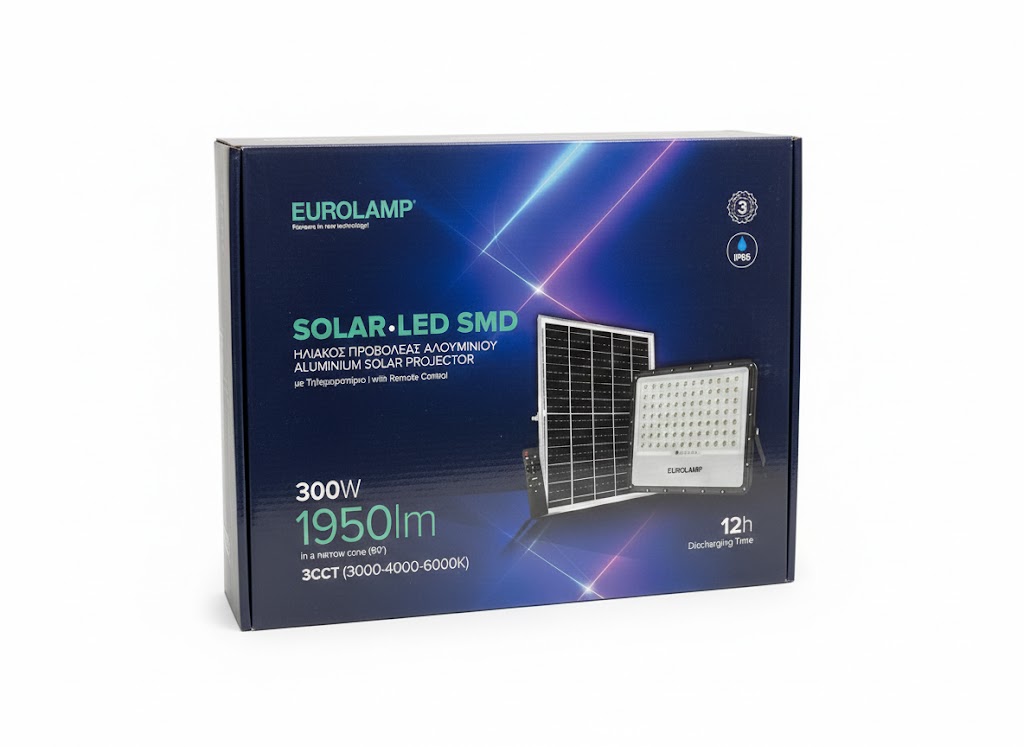 PROYECTOR LED SMD SOLAR 300W IP66 NEGRO 3CCT (3000-4000-6000K) PLUS