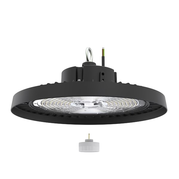 HIGH BAY LED SMD UFO 80-120-150W 3CCT 100-277V 160L/W NEGRO Ø254x151mm PRO
