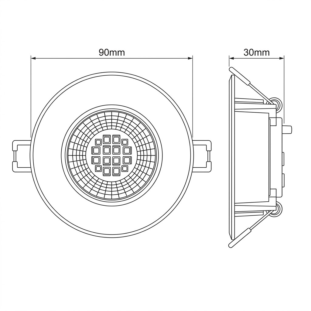 EMPOTRABLE FIJO LED 3/5/7W 3CCT Ø90 IP54 EUROLAMP
