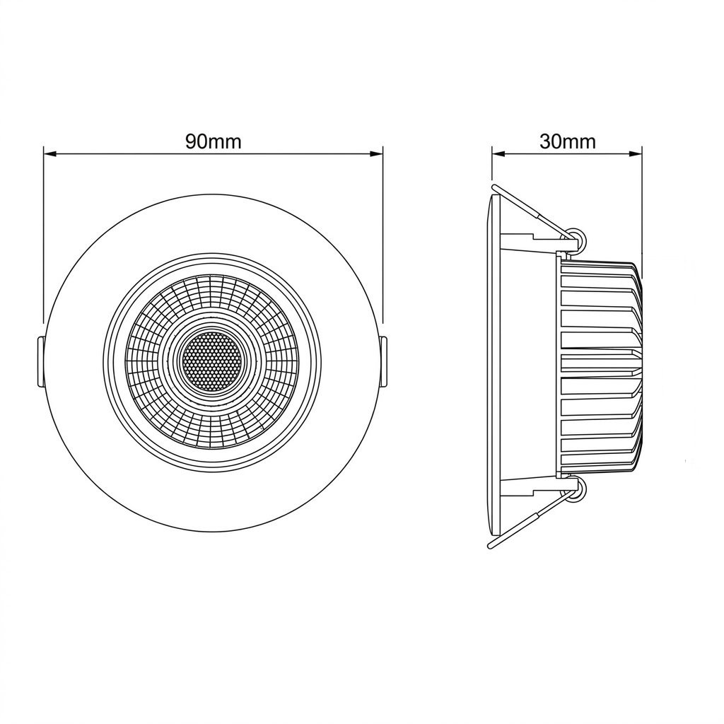 EMPOTRABLE BASCULANTE LED 3/5/7W 3CCT Ø90 IP20 EUROLAMP