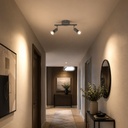 FOCO DOBLE METALIZADO 1xGU10 MÁX. 7W 220x80x125mm GRIS ARTE ILLUMINA VORRAS