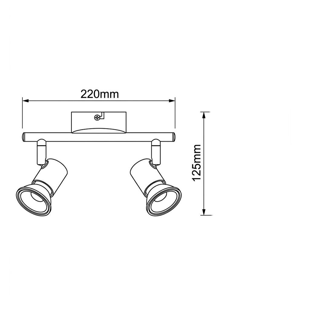 FOCO DOBLE METALIZADO 1xGU10 MÁX. 7W 220x80x125mm GRIS ARTE ILLUMINA VORRAS