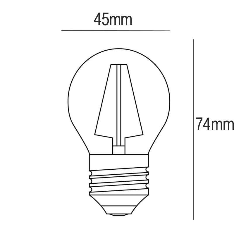 BOMBILLA LED G45 FILAMENTO CRUZADO 4.5W E27 220-240V 