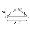 EMPOTRABLE DOWNLIGHT LED "ODAV" BLANCO 15W 1390lm Ø147 AIMUR