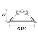 EMPOTRABLE DOWNLIGHT LED "ODAV" BLANCO 20W 1800lm Ø180 AIMUR 9524