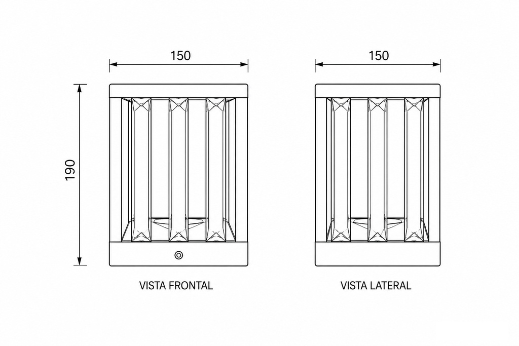 LUMINARIA SUELO DE ALUMINIO 16W 230Lm 3000K 150x150x190mm IP65 NEGRO ARTE ILLUMINA