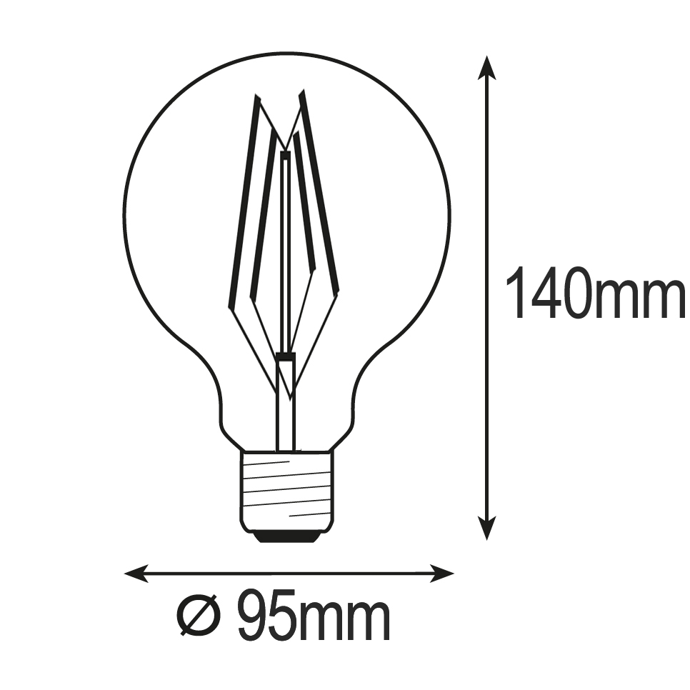 BOMBILLA G95 FILAMENTO 4W 840LM Ε27  CLARO