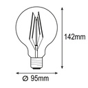 BOMBILLA LED GLOBO G95 FILAMENTO CRUZADO 11W E27 3000K 220-240V