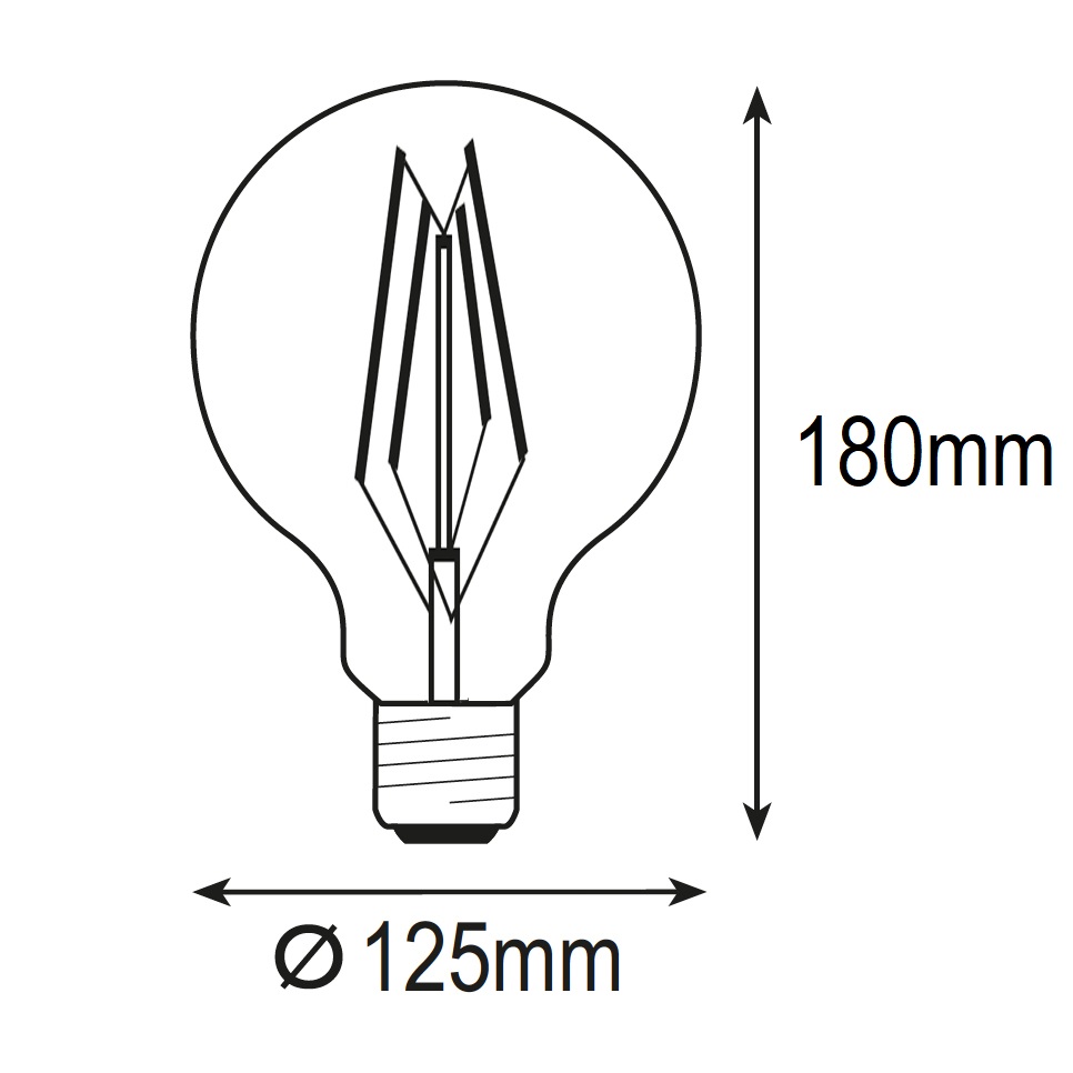 BOMBILLA LED GLOBO G125 FILAMENTO CRUZADO 11W E27 3000K 220-240V