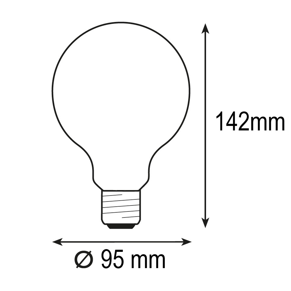BOMBILLA LED GLOBO G95 FILAMENTO CRUZADO 8W E27 4000K 220-240V LECHOSO