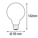 BOMBILLA LED GLOBO G95 FILAMENTO CRUZADO 8W E27 4000K 220-240V LECHOSO