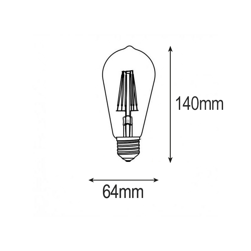 BOMBILLA FILAMENTO CRUZADO REGULABLE ST64 E27 11W 1600lm