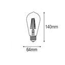 BOMBILLA FILAMENTO CRUZADO REGULABLE ST64 E27 11W 1600lm