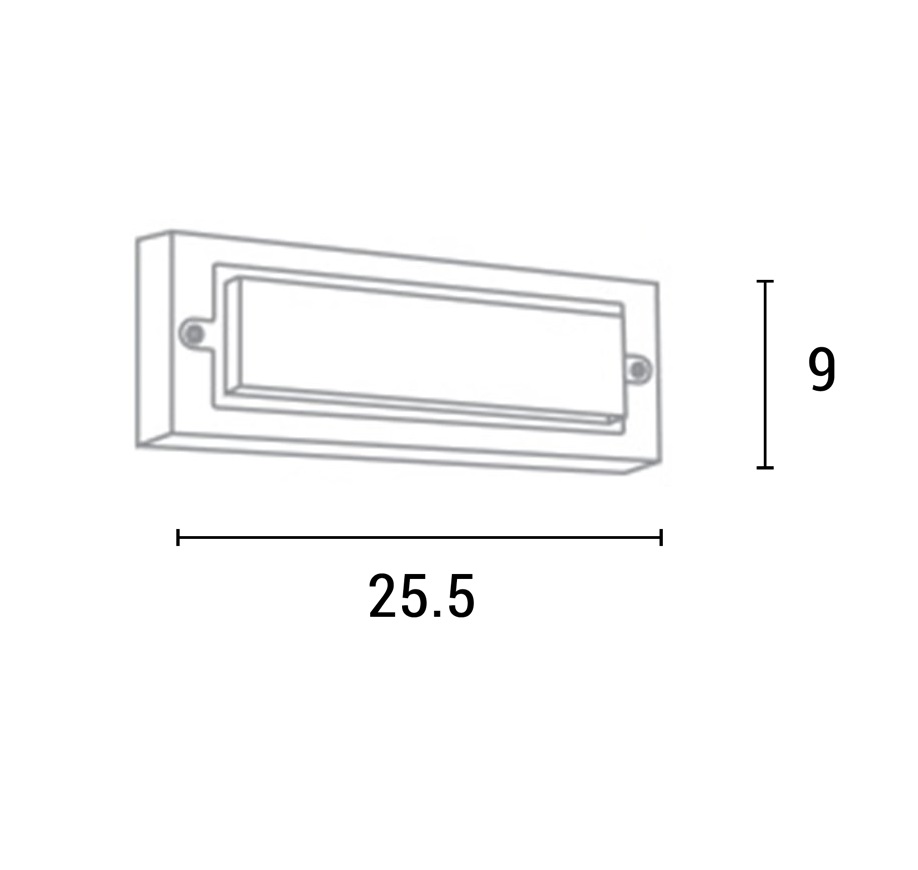 APLIQUE DE PARED LED 6W 255x42x90 3CCT IP65 "SENARIO"