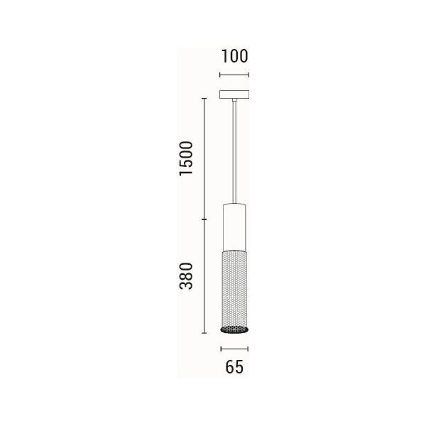 LÁMPARA DE TECHO COLGANTE DE HORMIGÓN Y HIERRO 1xΕ27 655x655x380mm NEGRO ARTE ILLUMINA SCOURO