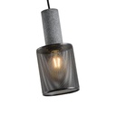LÁMPARA DE TECHO COLGANTE DE HORMIGÓN Y HIERRO 1xE27 120x120x260mm NEGRO ARTE ILLUMINA SCOURO