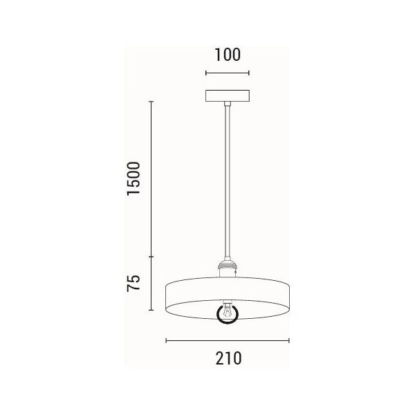 LÁMPARA DE TECHO COLGANTE DE HORMIGÓN Y HIERRO 1xΕ27 210x210x75 mm GRIS ARTE ILLUMINA YESO