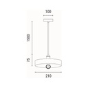 LÁMPARA DE TECHO COLGANTE DE HORMIGÓN Y HIERRO 1xΕ27 210x210x75 mm GRIS ARTE ILLUMINA YESO