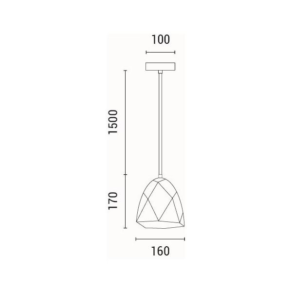 LÁMPARA DE TECHO COLGANTE HORMIGÓN 1xΕ27 160x160x170mm GRIS ARTE ILLUMINA ARME