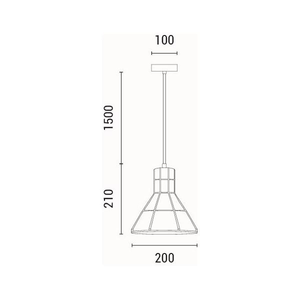 LÁMPARA DE TECHO COLGANTE DE HORMIGÓN 1xΕ27 200x200x210mm GRIS ARTE ILLUMINA ARME