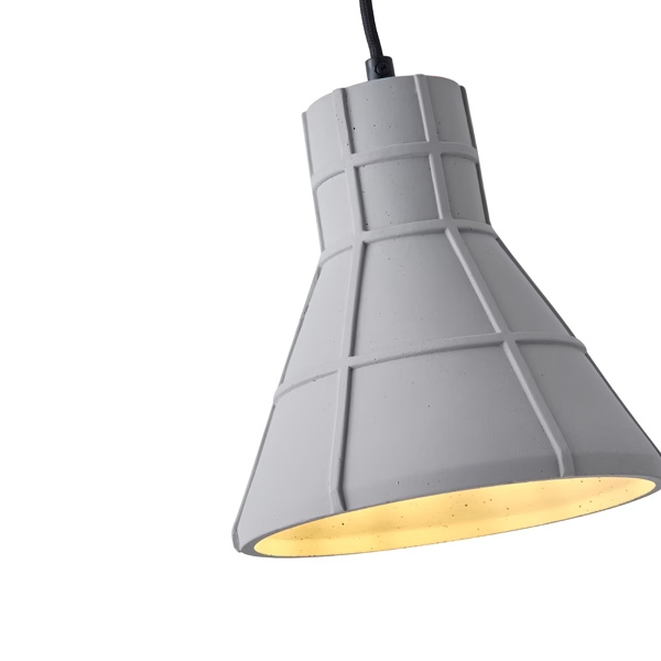 LÁMPARA DE TECHO COLGANTE DE HORMIGÓN 1xΕ27 200x200x210mm GRIS ARTE ILLUMINA ARME