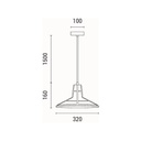 LÁMPARA DE TECHO COLGANTE DE HORMIGÓN 1xΕ27 320x320x160mm GRIS ARTE ILLUMINA ARME