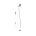 LÁMPARA DE TECHO COLGANTES HORMIGÓN LED 3W 280lm 3000K Ø45X1800mm GRIS ARTE ILLUMINA SALPICO