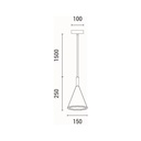 LÁMPARA DE TECHO COLGANTES HORMIGÓN 1xE27 Ø150X1750mm GRIS ARTE ILLUMINA YESO