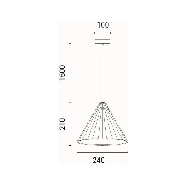 LÁMPARA DE TECHO COLGANTE HORMIGÓN LUZ 1XΕ27 Ø240X1710mm GRIS ARTE ILLUMINA PLATRE