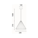 LÁMPARA DE TECHO COLGANTE HORMIGÓN LUZ 1XΕ27 Ø240X1710mm GRIS ARTE ILLUMINA PLATRE