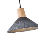 LÁMPARA DE TECHO COLGANTE CAUCHO MADERA Y HORMIGÓN 1xE27 Ø250X1680mm ARTE ILLUMINA GESSO