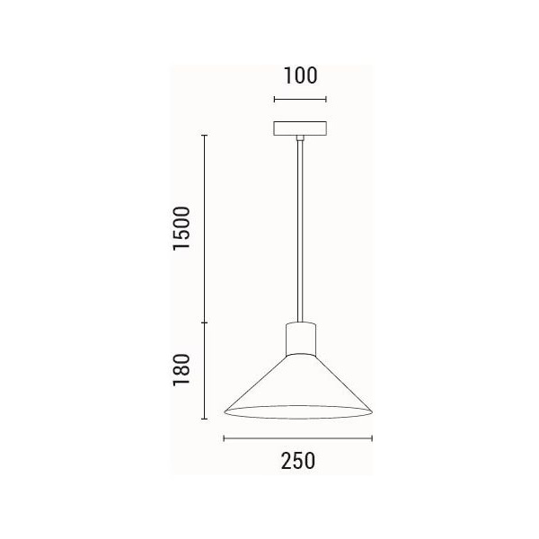 LÁMPARA DE TECHO COLGANTE CAUCHO MADERA Y HORMIGÓN 1xE27 Ø250X1680mm ARTE ILLUMINA GESSO
