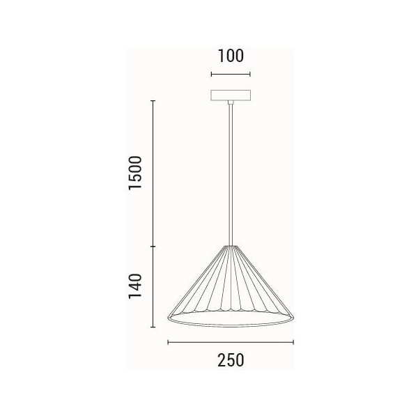 LÁMPARA DE TECHO COLGANTE HORMIGÓN 1xE27 Ø250X1640mm GRIS ARTE ILLUMINA PLATRE