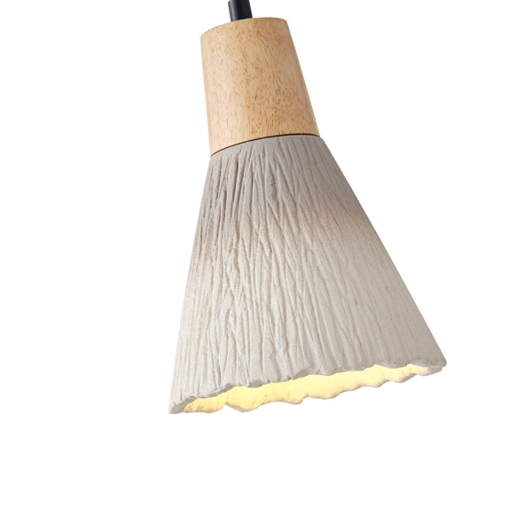 LÁMPARA DE TECHO COLGANTE CAUCHO MADERA Y HORMIGÓN 1xΕ27 Ø160X1720mm ARTE ILLUMINA GESSO