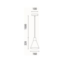 LÁMPARA DE TECHO COLGANTE CAUCHO MADERA Y HORMIGÓN 1xΕ27 Ø160X1720mm ARTE ILLUMINA GESSO