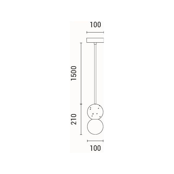 LÁMPARA DE TECHO COLGANTE DE HORMIGÓN Y VIDRIO G9 Ø100X1710mm ARTE ILLUMINA SALPICO