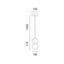 LÁMPARA DE TECHO COLGANTE DE HORMIGÓN Y VIDRIO G9 Ø100X1710mm ARTE ILLUMINA SALPICO