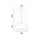 LÁMPARA DE TECHO COLGANTE DE POLIESTERINO 1xE27 Ø400X1810mm ARTE ILLUMINA AEONIC