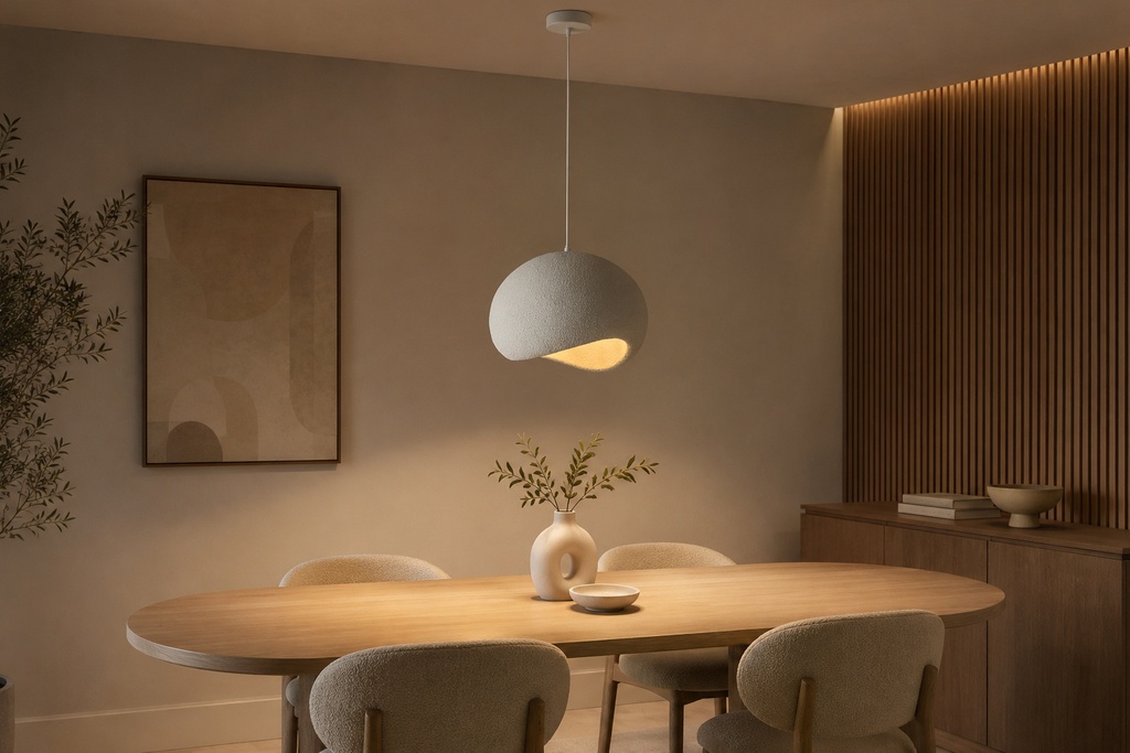 LÁMPARA DE TECHO COLGANTE DE POLIESTERINO 1xE27 Ø400X1810mm ARTE ILLUMINA AEONIC