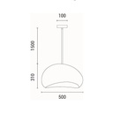 LÁMPARA DE TECHO COLGANTE DE POLIESTERINO 1xE27 Ø500X1810mm ARTE ILLUMINA AEONIC