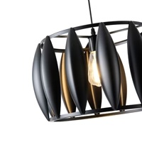 LÁMPARA COLGANTE METAL  1xE27 MÁX. 15W 425x425x1300mm NEGRO ARTE ILLUMINA CROWN