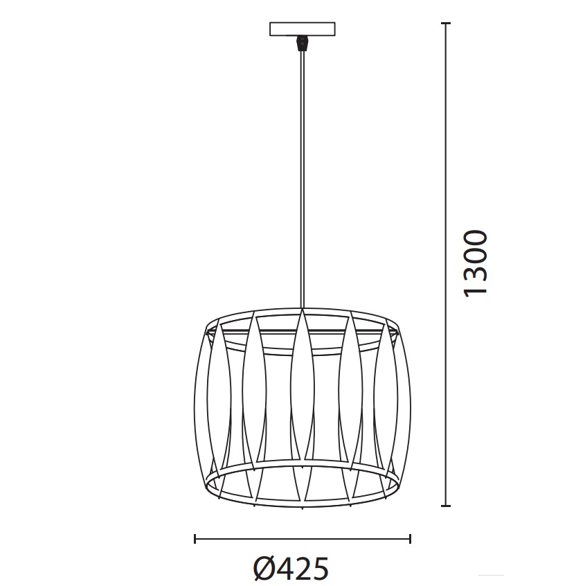 LÁMPARA COLGANTE METAL  1xE27 MÁX. 15W 425x425x1300mm NEGRO ARTE ILLUMINA CROWN