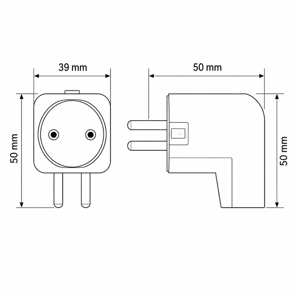ENCHUFE MACHO TOMA LATERAL, BLANCO, 16A 250V EUROLAMP