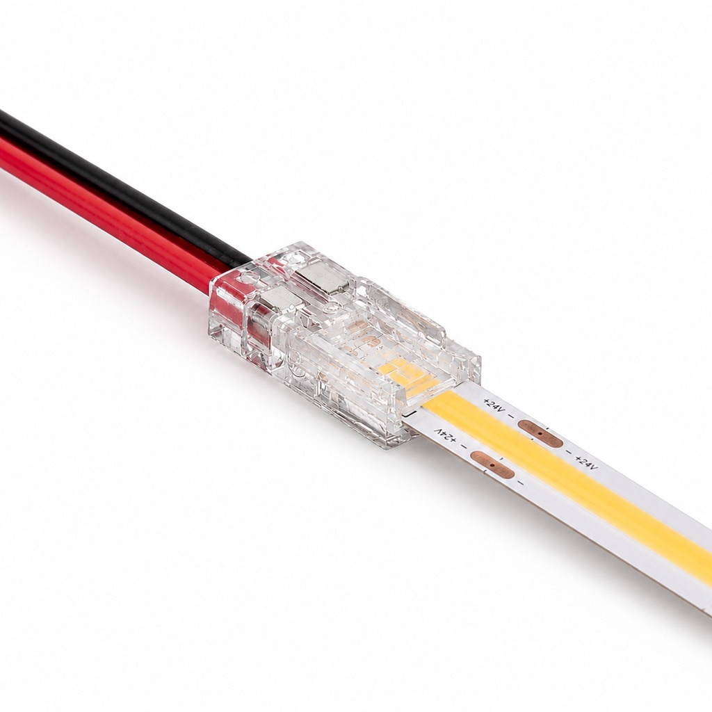 CONECTOR HIPOPÓTAMO ALIMENTACIÓN 8mm CON CABLE PARA TIRA LED SMD/COB 12-24V IP20 