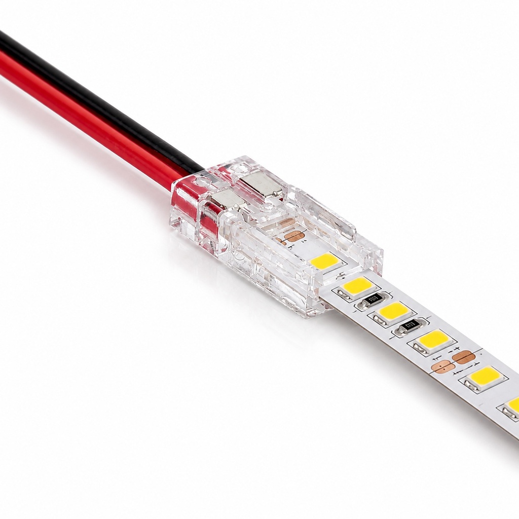CONECTOR HIPOPÓTAMO ALIMENTACIÓN 8mm CON CABLE PARA TIRA LED SMD/COB 12-24V IP20 