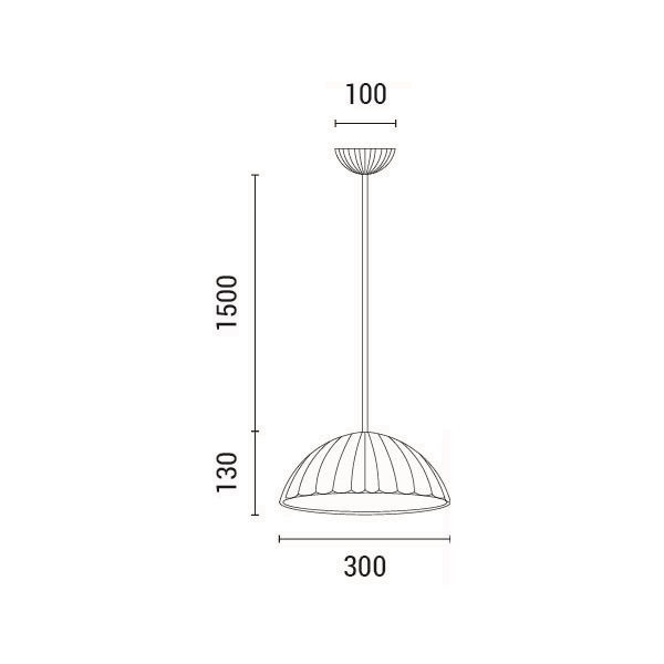 LÁMPARA DE TECHO COLGANTE E27  Ø300X1630mm ARTE ILLUMINA CALCO