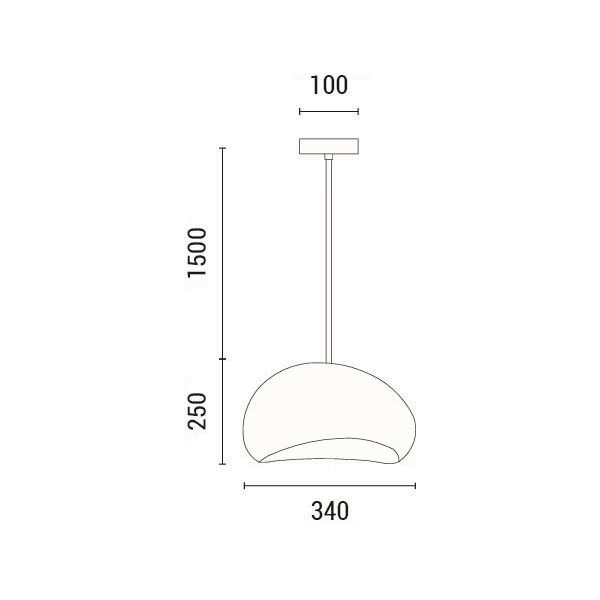 LÁMPARA COLGANTE DE PLÁSTICO REFORZADO CON FIBRA DE VIDRIO 1xE27 MAX 15W 340x300x250mm ARTE ILLUMINA AEONIC